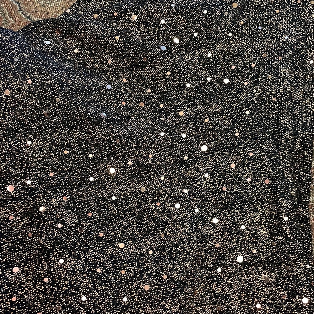 One-Shoulder Brown Sparkle Jumpsuit - Picture 2 of 2